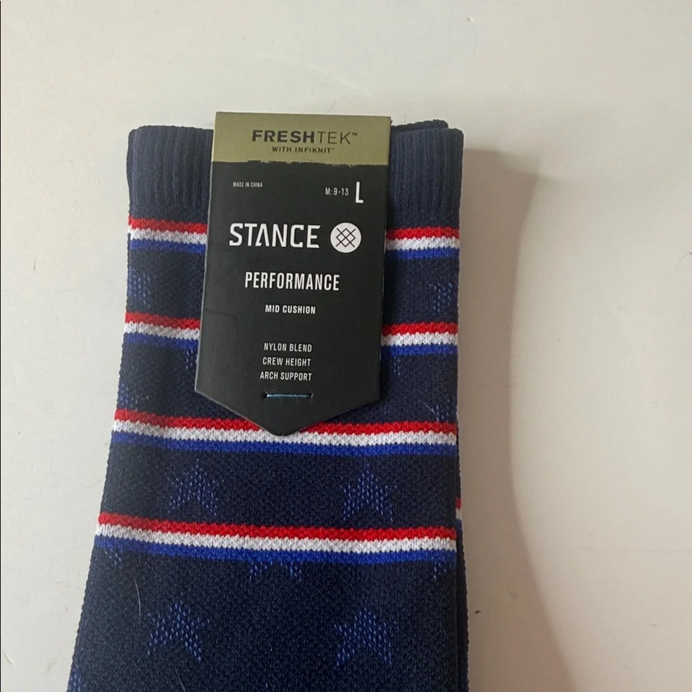 Stance Performance Socks. 2 Pairs. American / Patriotic. Size Large.